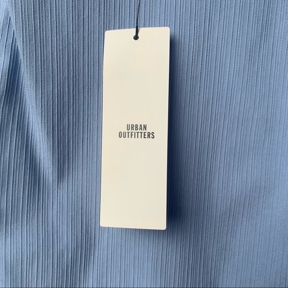 NWT Urban Outfitters Eldridge Notched Bodycon Mini Dress in Blue Size Large - Picture 6 of 10